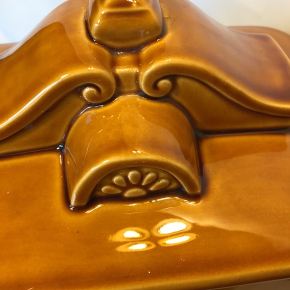 Rare VGT Beauty Ware ceramic 3 piece Canister set Farmhouse eagle wagon wheel - Picture 7 of 10